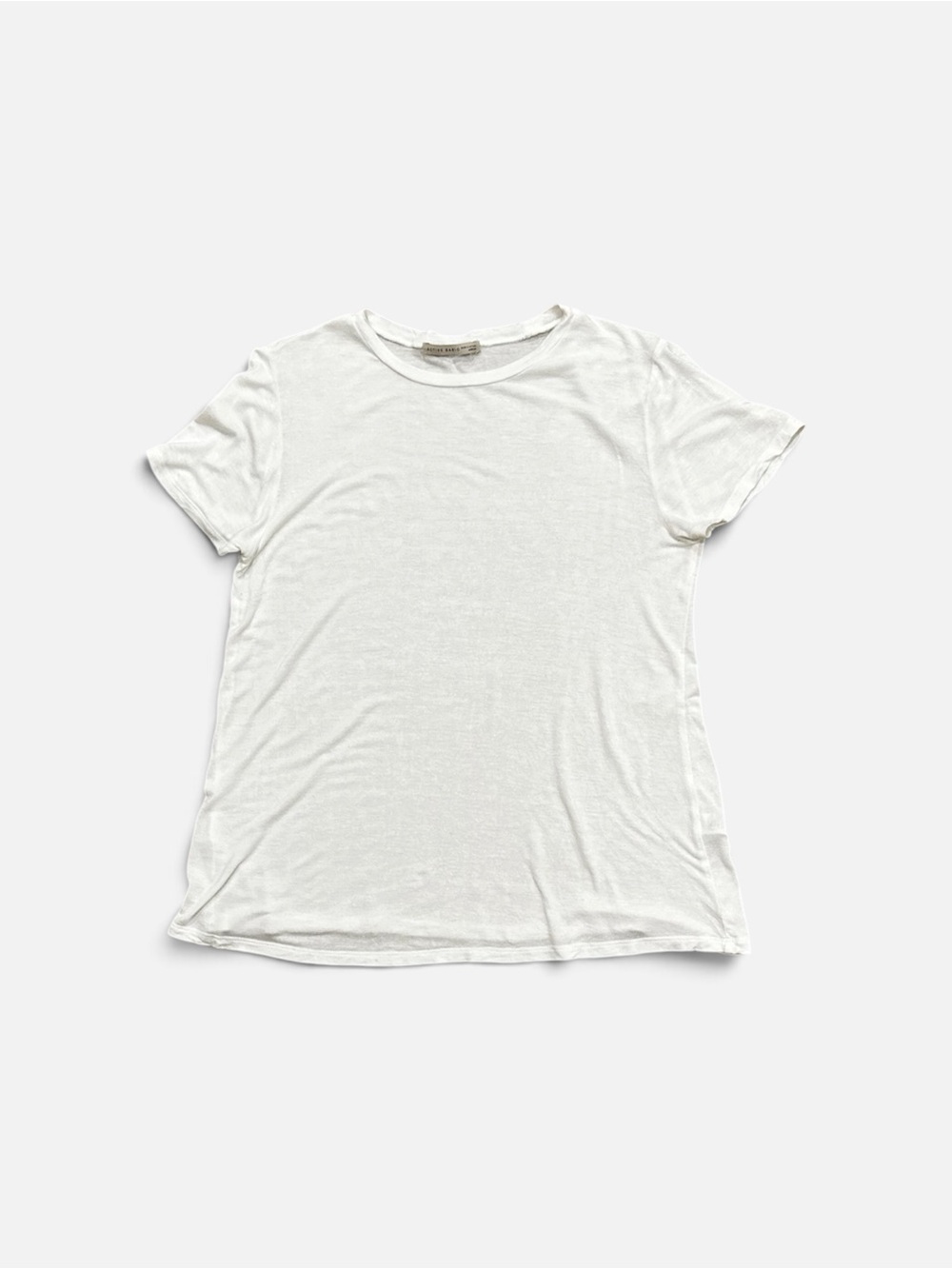 Active Basic Women’s White Sheer Crew Neck T-Shirt Basic Tee